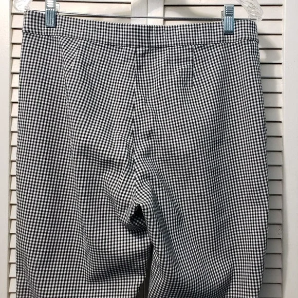 J.Jill Pull-on Pants Women's Size 10 Black White Gingham Straight Leg Stretch - Picture 4 of 10